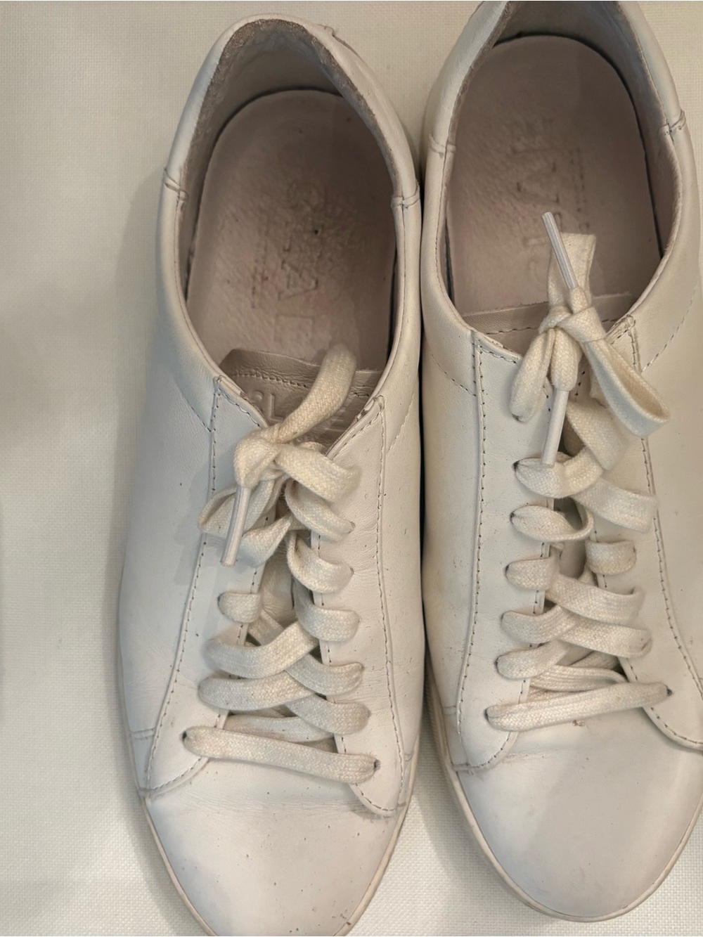 Clae Women's White Leather Low-Top Sneakers